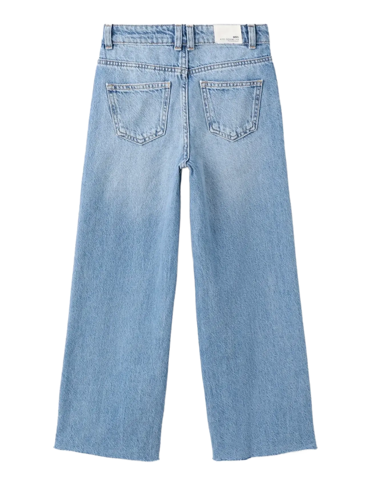 Mango - Wide leg jeans with frayed hem - vide jeans - open blue - 1