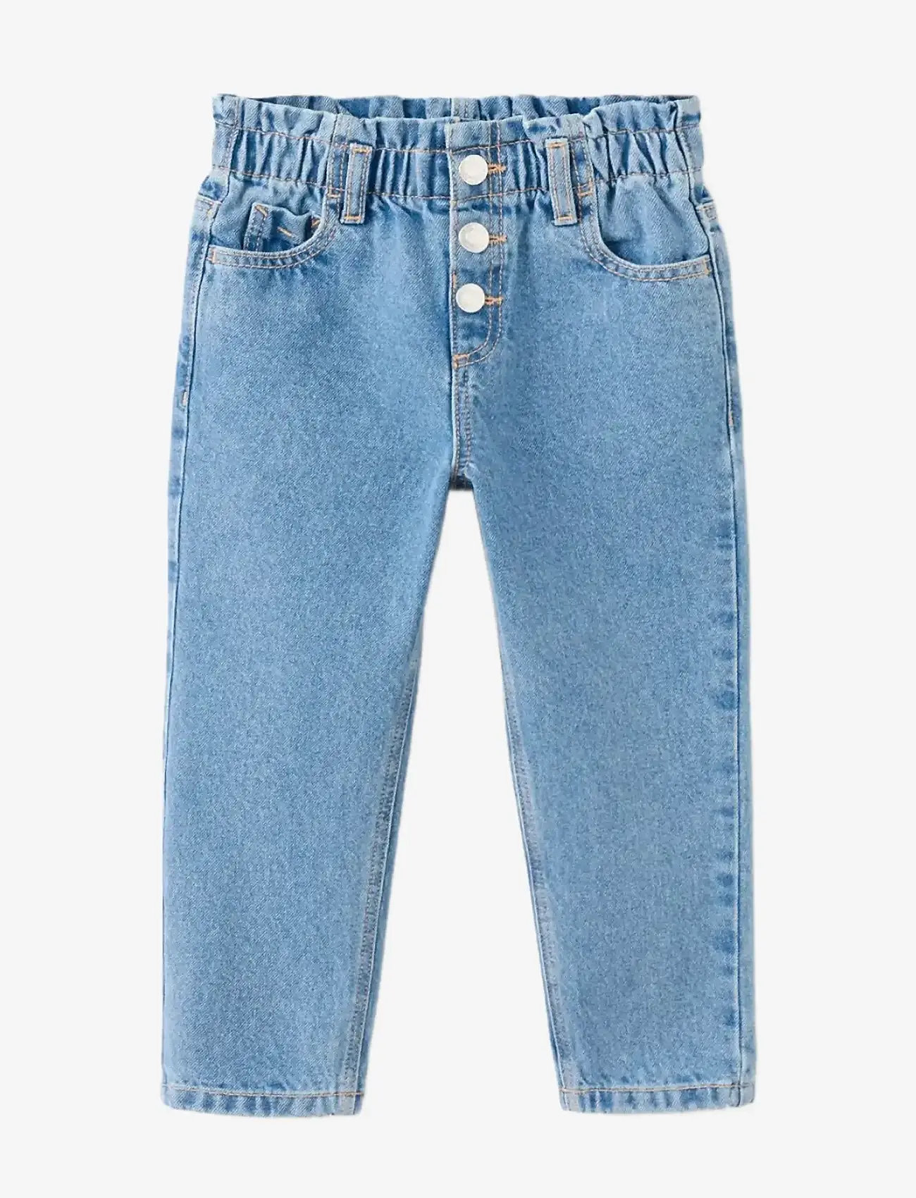 Mango - Paper bag jeans with buttons - regular jeans - open blue - 1