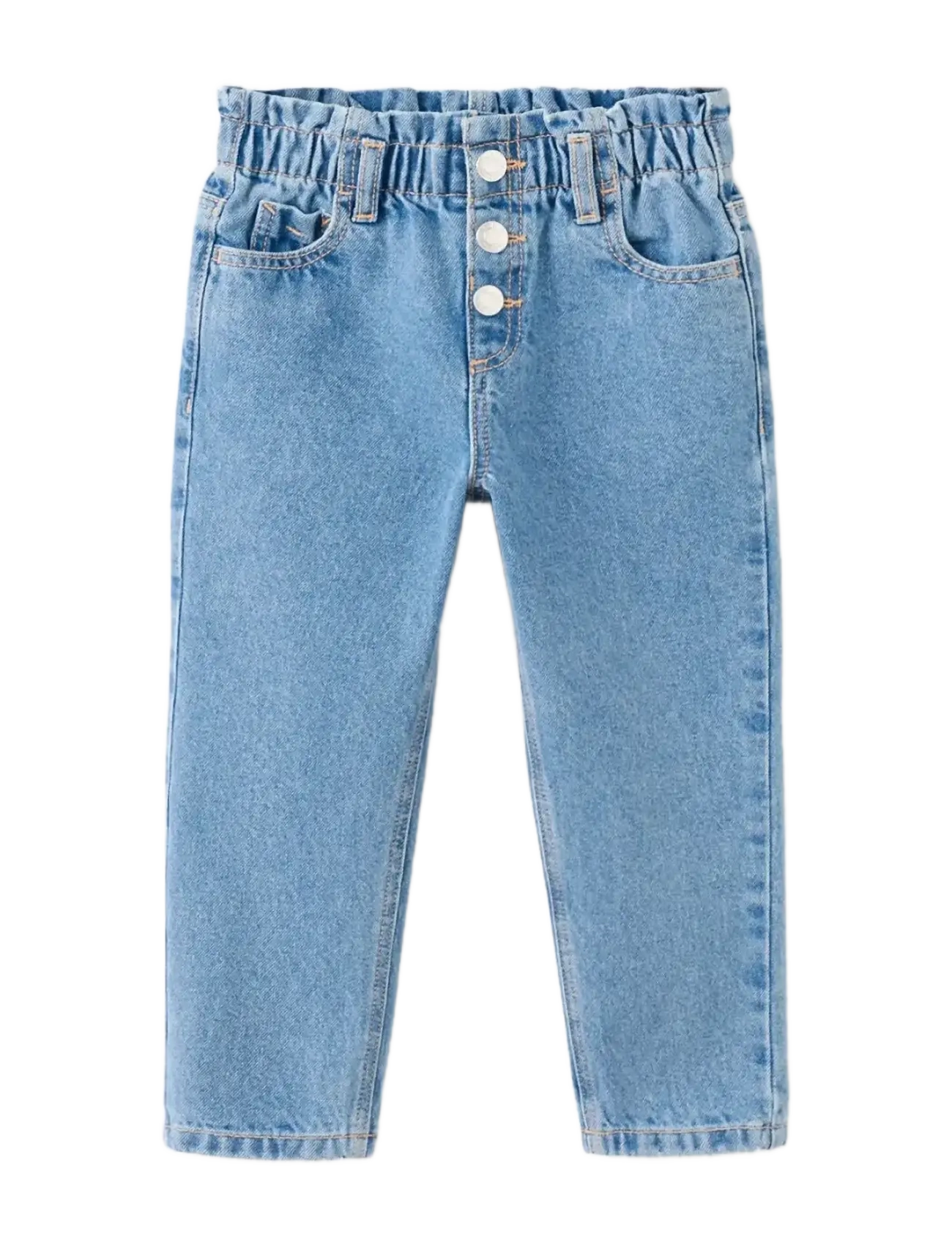 Mango Paper bag jeans with buttons - Tøj - OPEN BLUE / blue