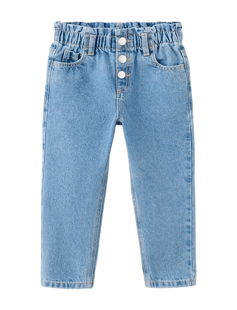Mango - Paper bag jeans with buttons - regular jeans - open blue - 1