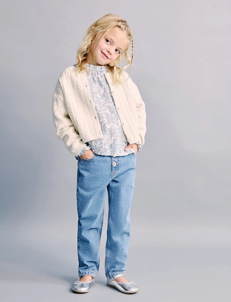 Mango - Paper bag jeans with buttons - regular jeans - open blue - 0