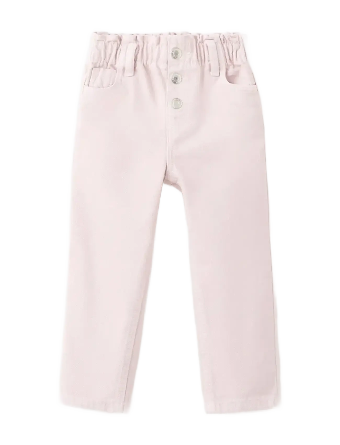 Mango Paper bag jeans with buttons - Jeans - PINK / pink/rose