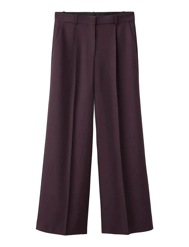Mango - Wide leg suit trousers - kostymbyxor - dark red - 1