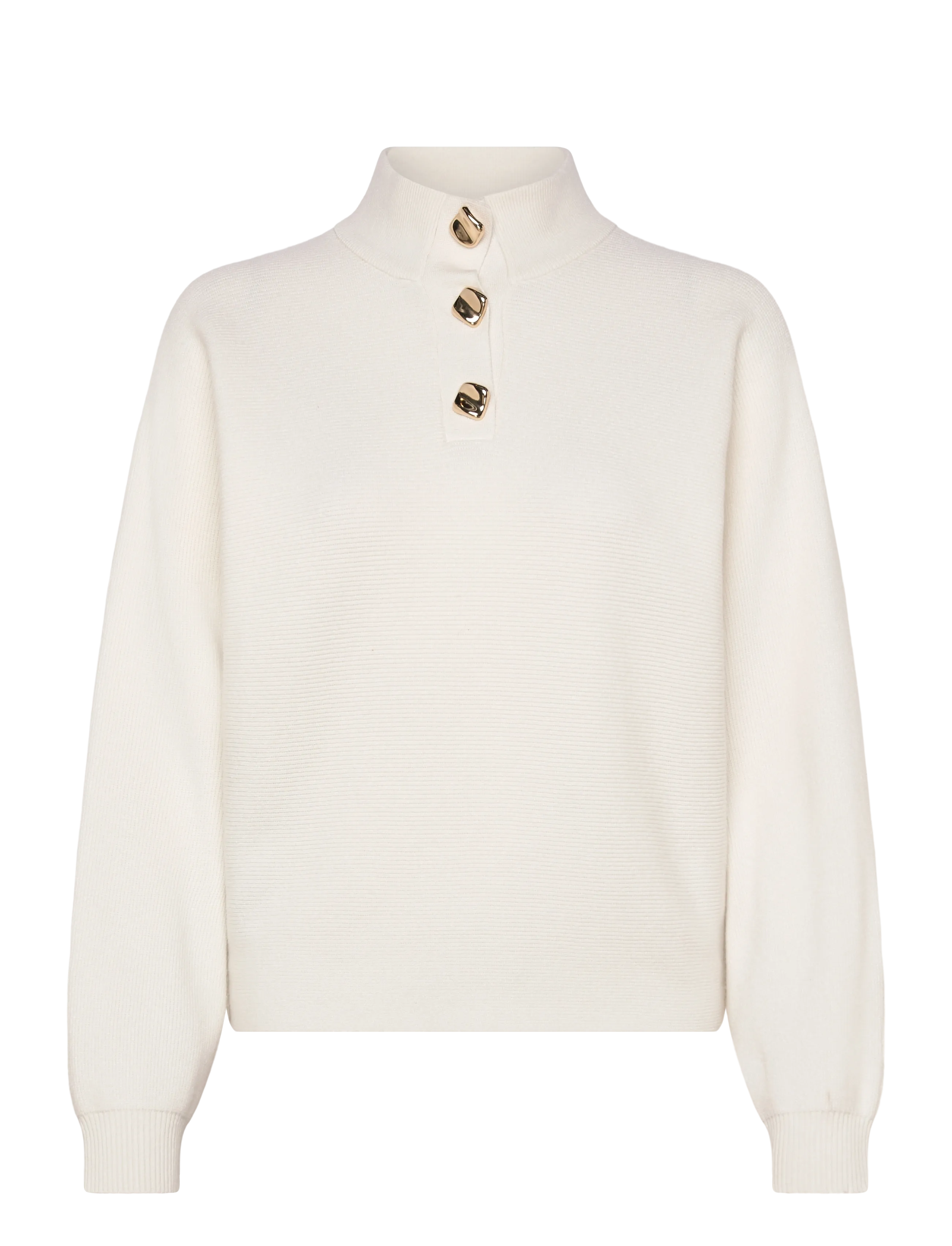 MANGO Rollkragen Pullover With Jewel Buttons Cream - M - Damen