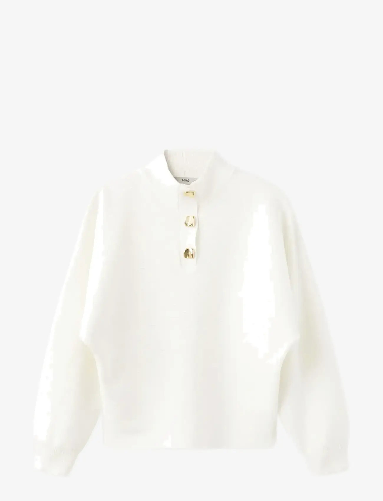 Mango - Turtleneck sweater with jewel buttons - striktrøjer - light beige - 1