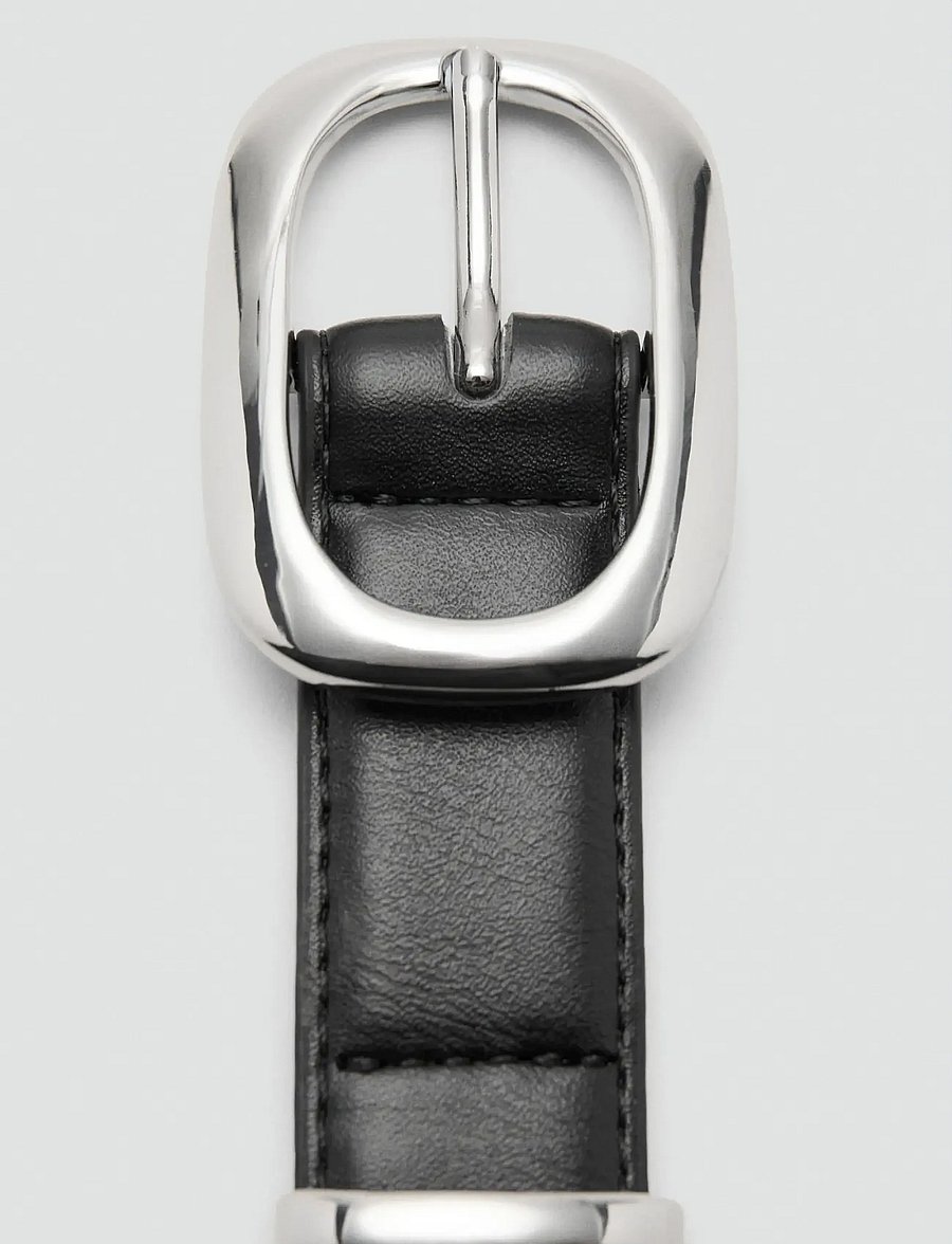 Mango - Square buckle belt - vardagsskärp - black - 1