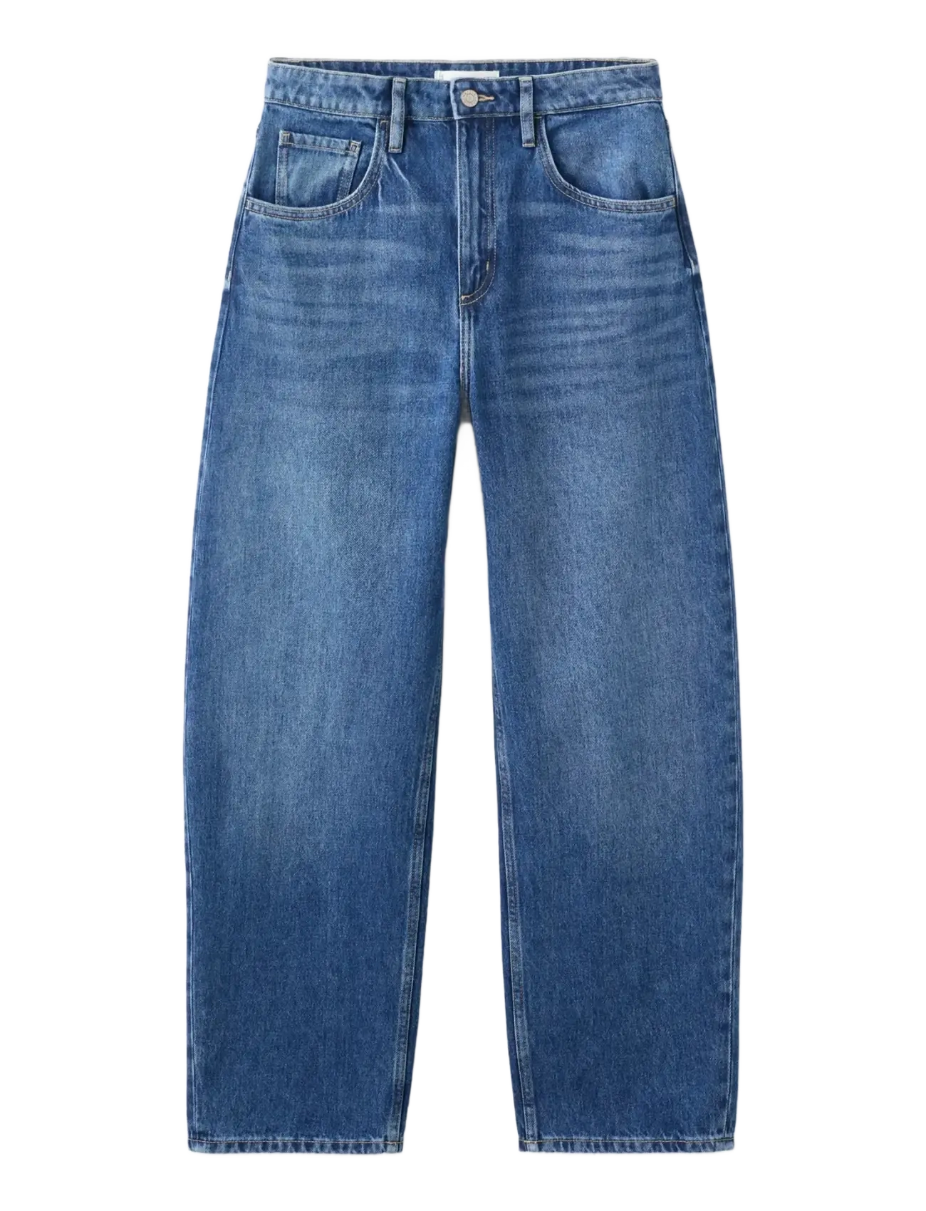 MANGO High-Waisted Barrel Jeans Blau - 46 - Damen