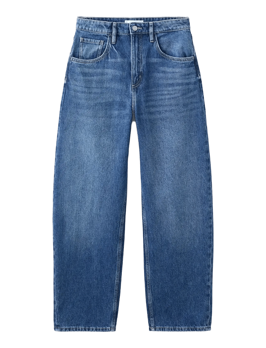 Mango - High-waisted barrel jeans - barrel jeans - open blue - 1