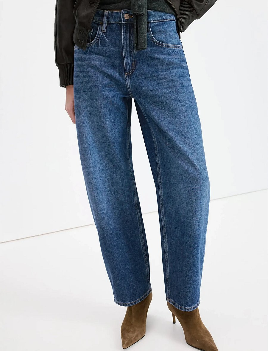 Mango - High-waisted barrel jeans - barrel jeans - open blue - 0