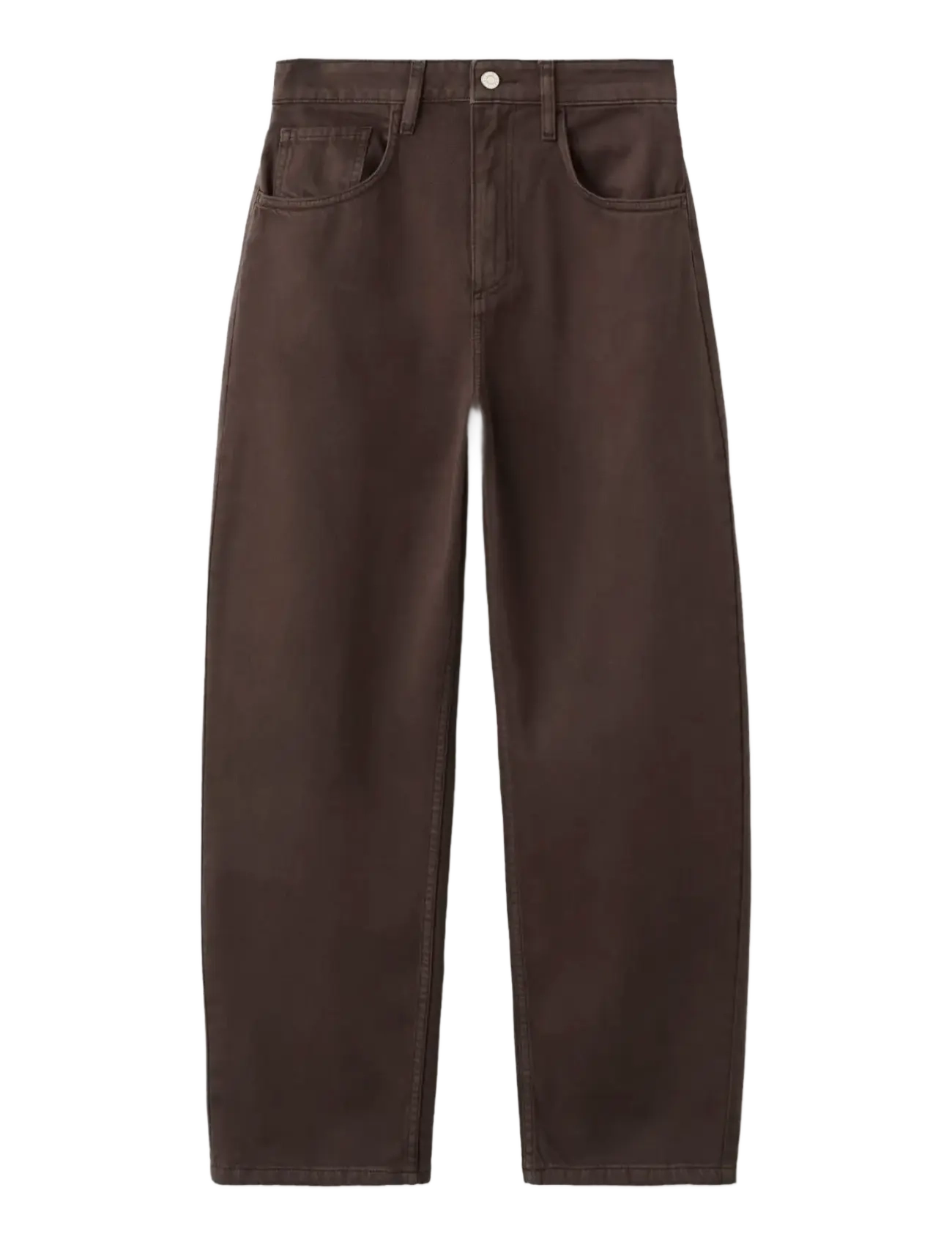 Mango High-waisted barrel jeans - Jeans - DARK BROWN / brown