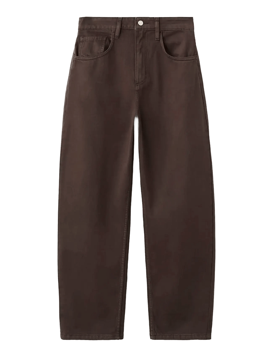 Mango - High-waisted barrel jeans - barrel-farkut - dark brown - 1