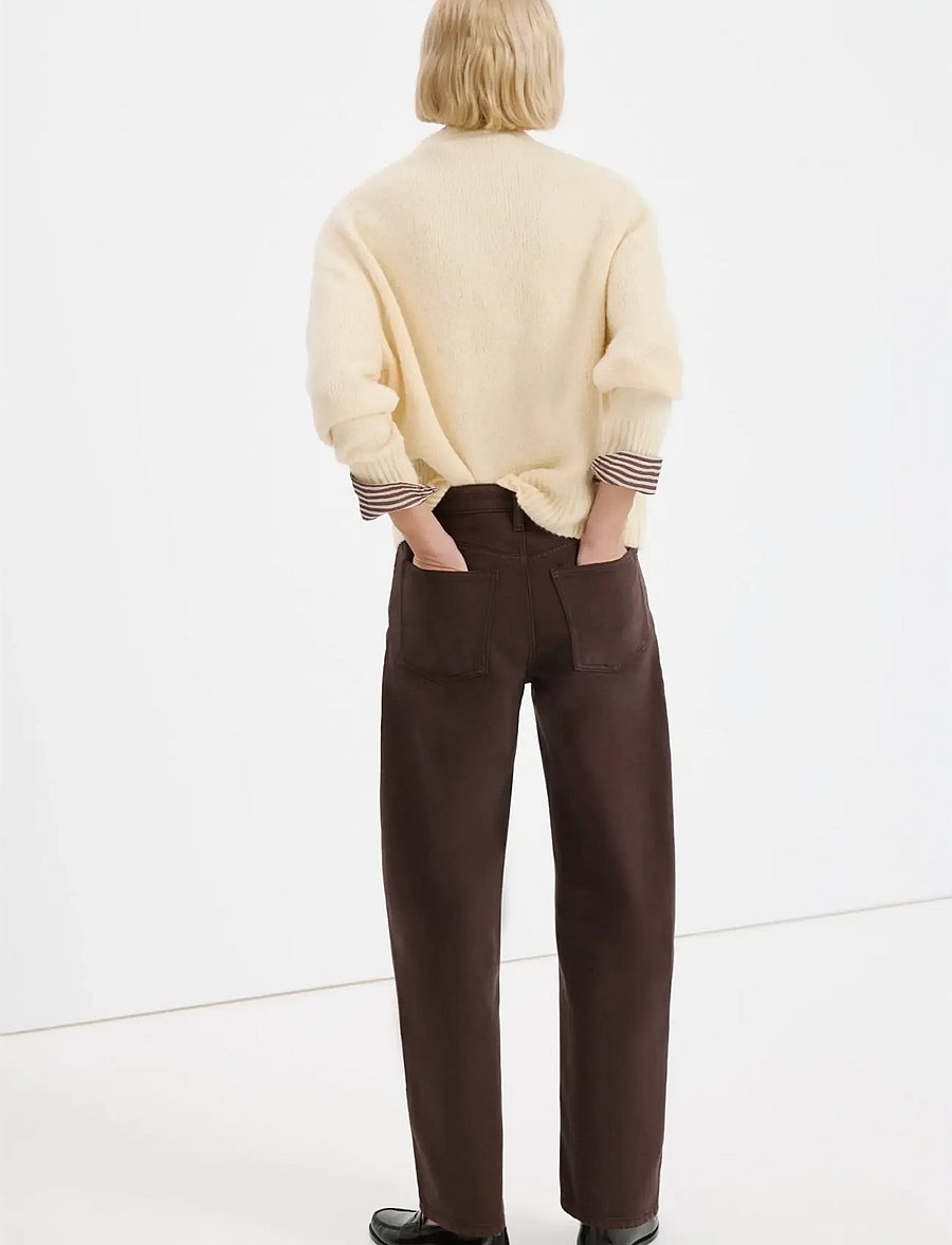 Mango - High-waisted barrel jeans - barrel-farkut - dark brown - 2