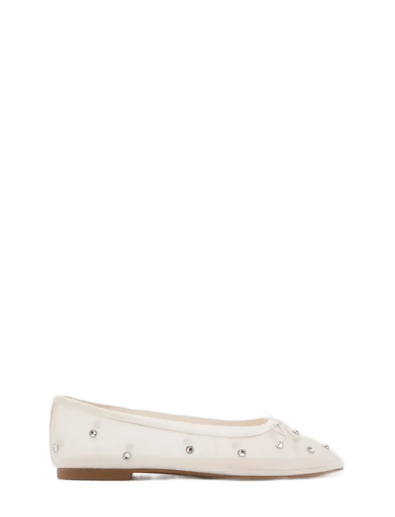 Mango - Rhinestone ballet flats - ballerinat ja slip on -kengät - natural white - 0