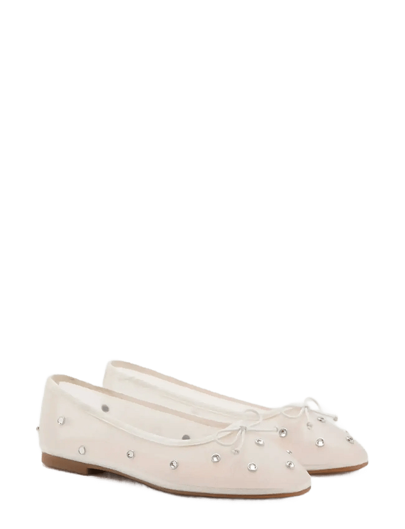 Mango - Rhinestone ballet flats - ballerinat ja slip on -kengät - natural white - 1