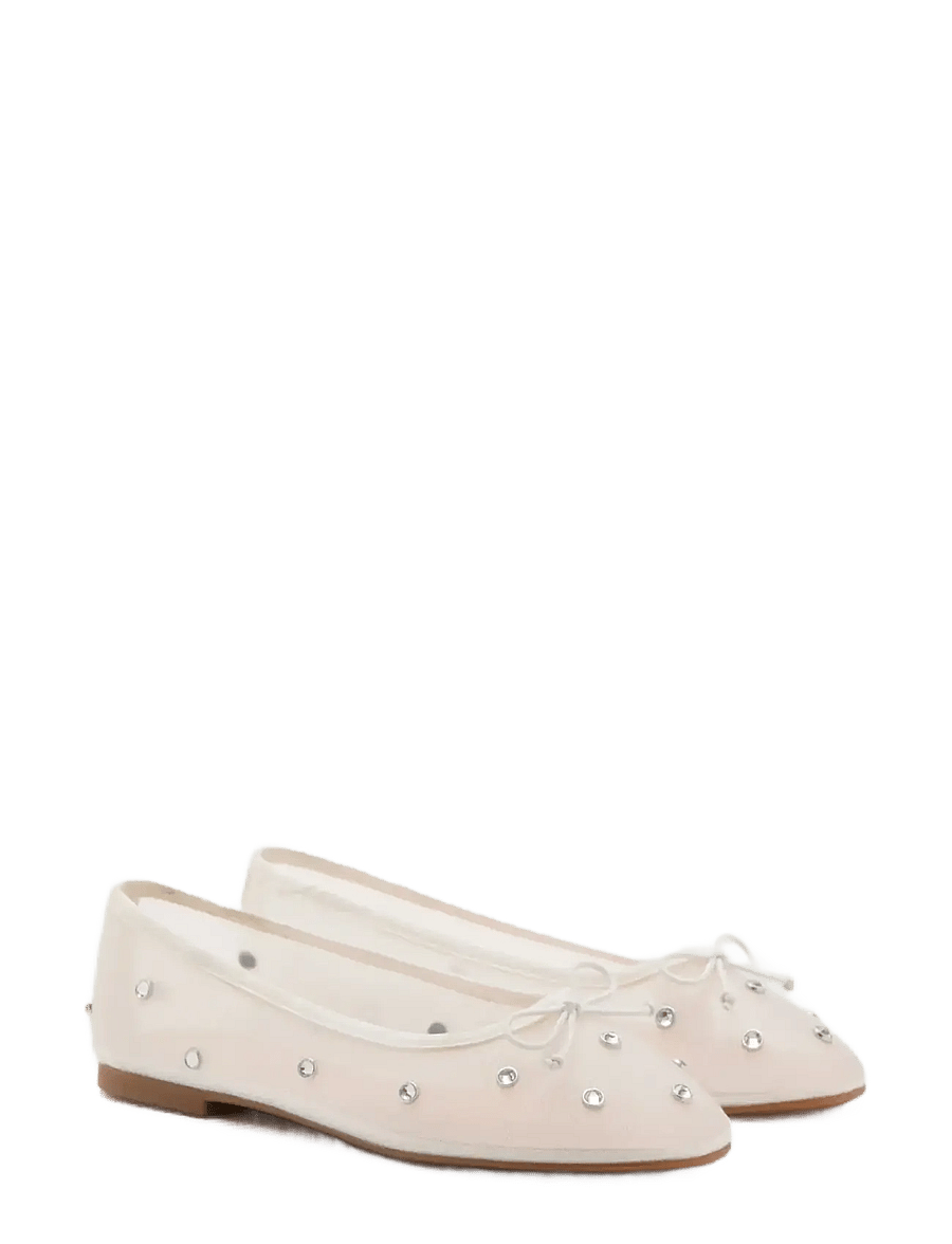 Mango - Rhinestone ballet flats - ballerinat ja slip on -kengät - natural white - 1