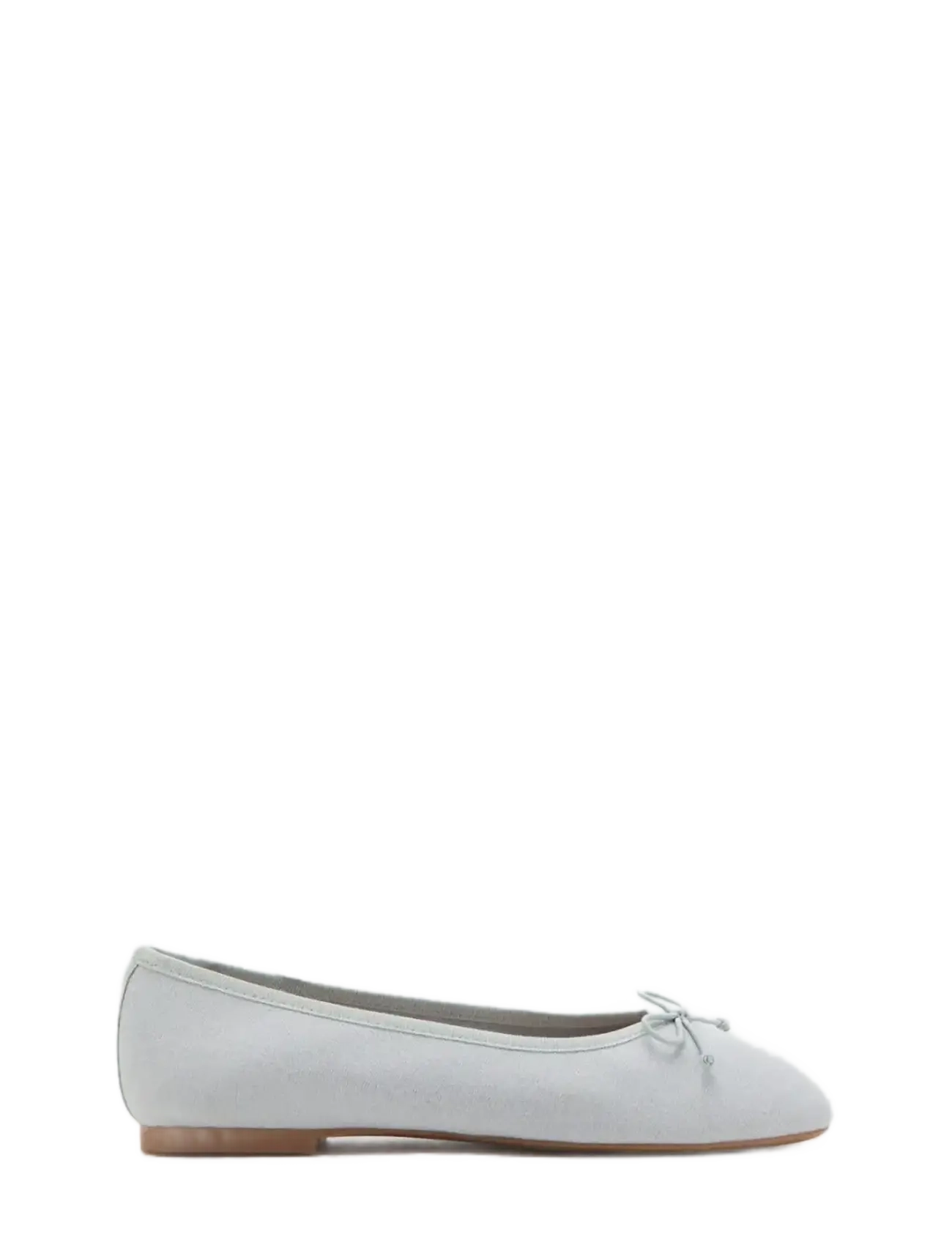 Mango Linen Ballerina Flat With Bow, 32, Blue, Sko > Ballerinaer, Børn