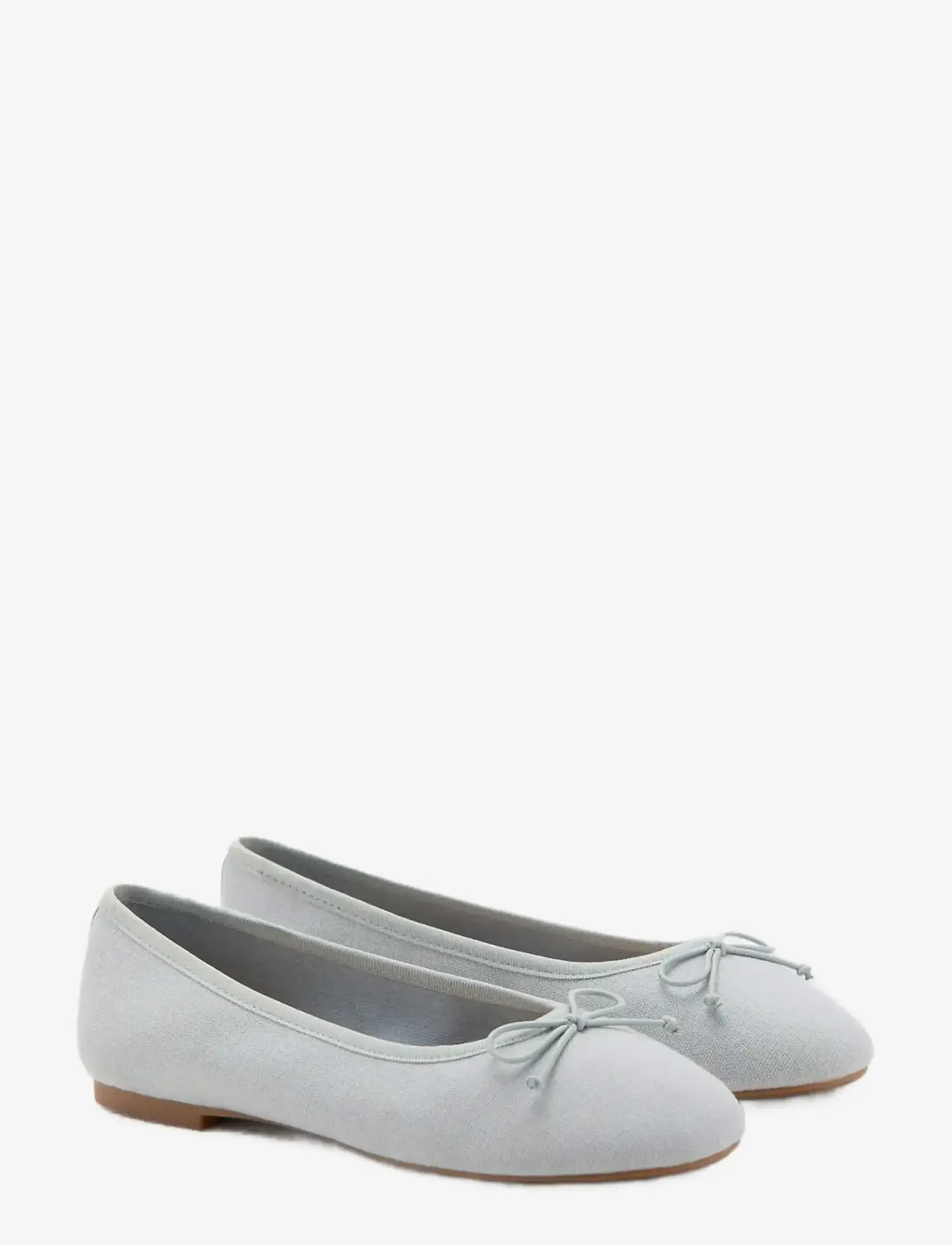 Mango - Linen ballerina flat with bow - turquoise - aqua - 1