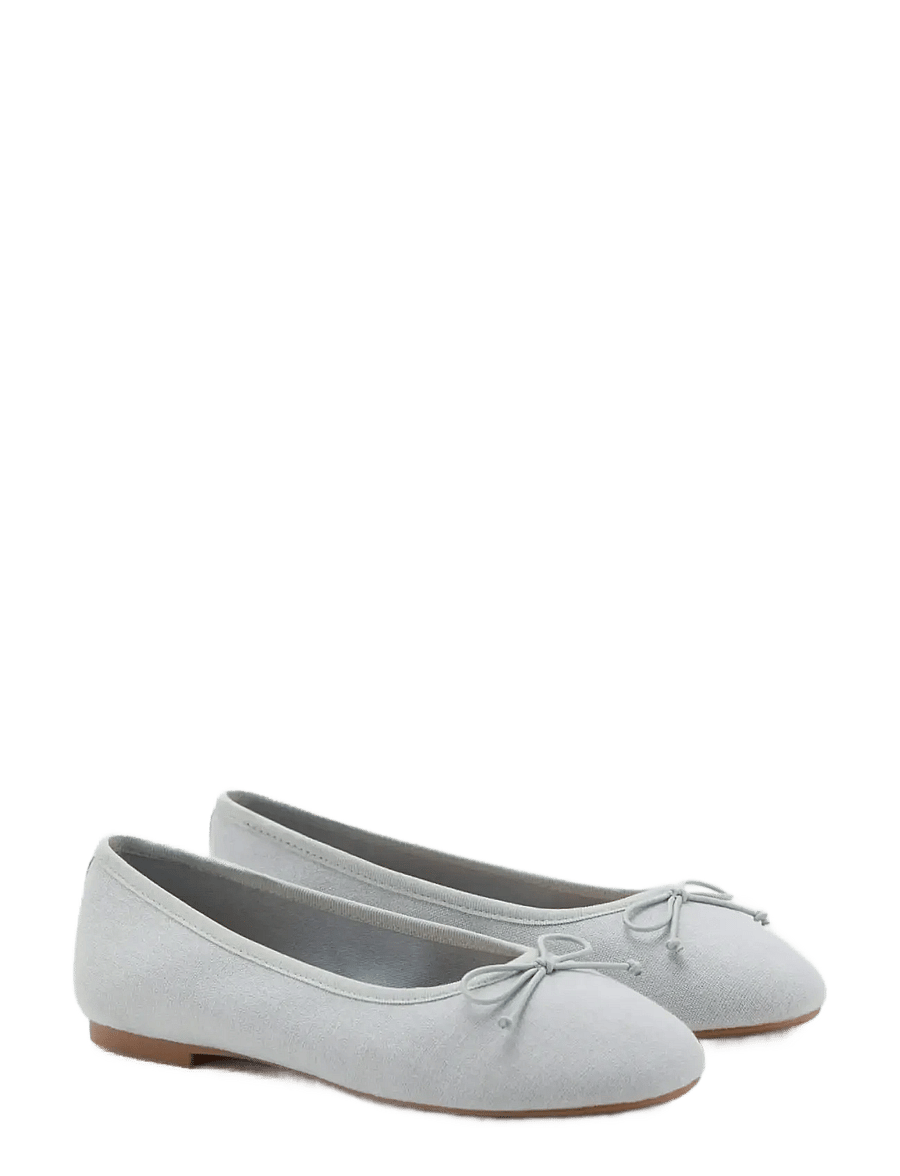 Mango - Linen ballerina flat with bow - ballerinaskor & slip-ons - turquoise - aqua - 1