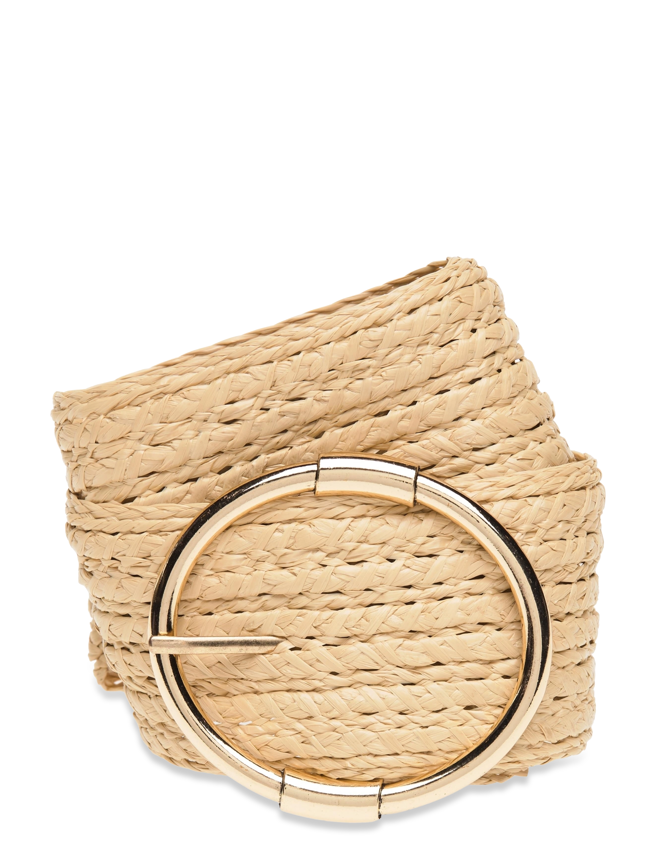 Mango - Rounded buckle belt - ecru - 0