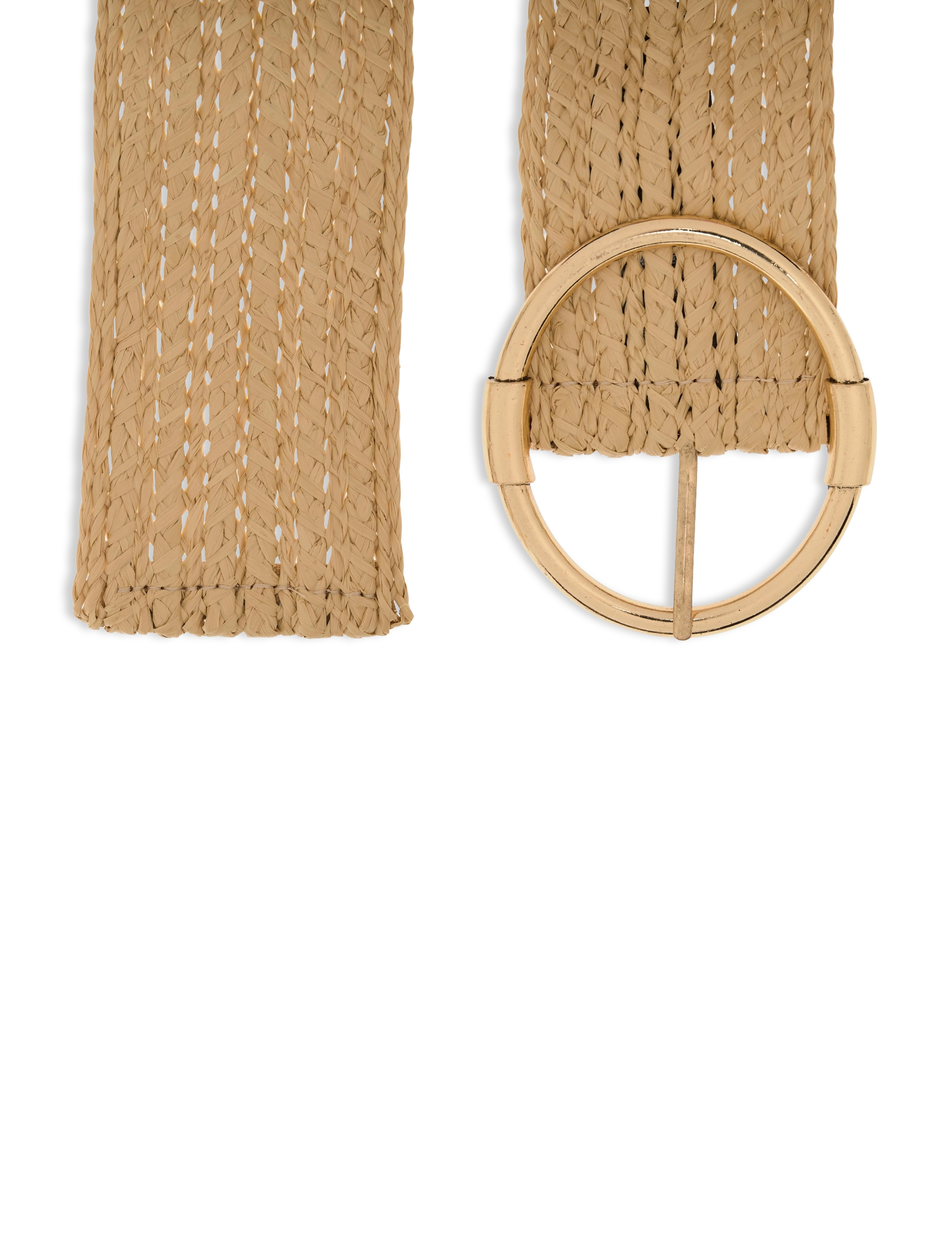 Mango - Rounded buckle belt - ecru - 2