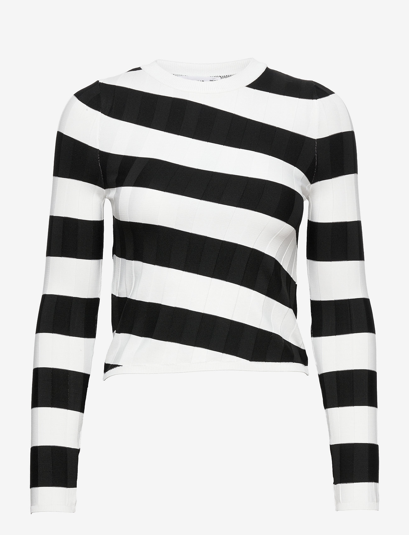 Mango - Striped knit sweater - black - 1