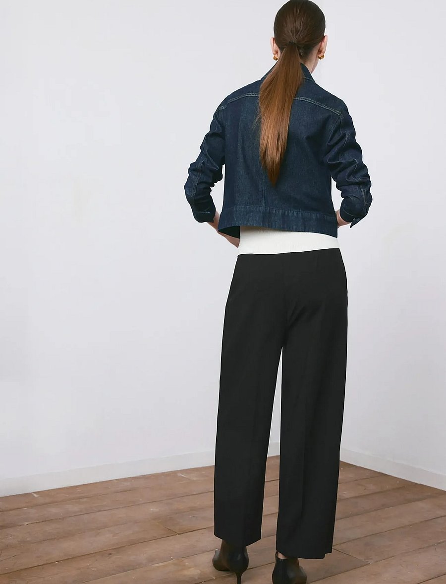 Mango - Straight-fit pleated trousers - habitbukser - black - 2