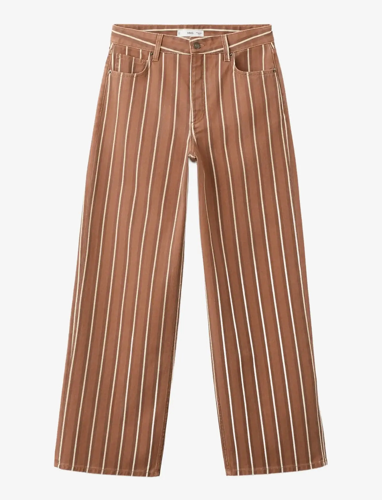 Mango - Straight striped jeans - straight jeans - medium brown - 1