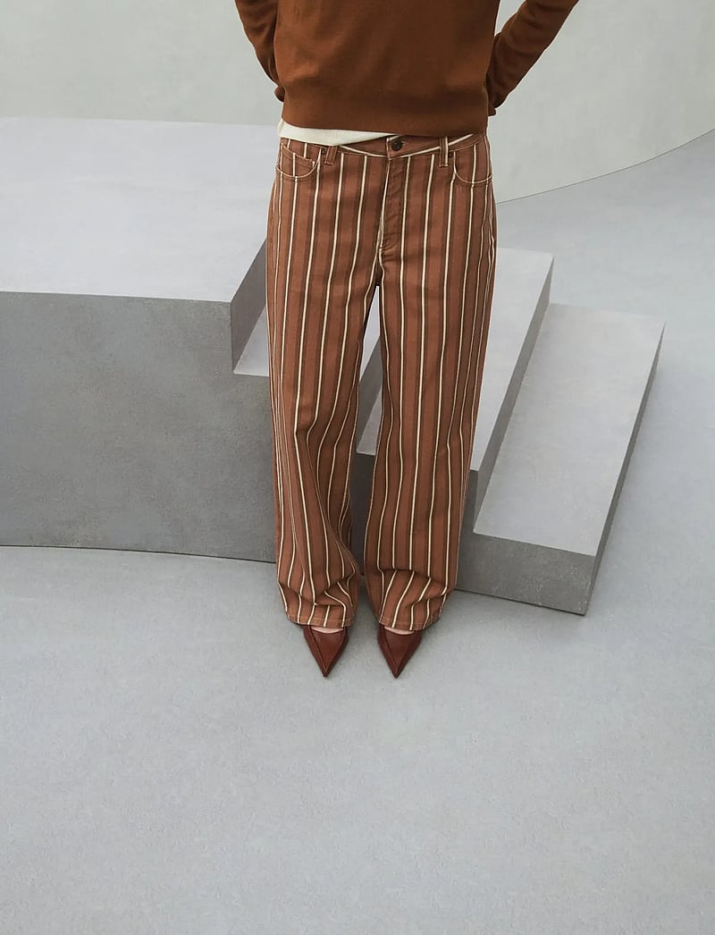 Mango - Straight striped jeans - straight jeans - medium brown - 0
