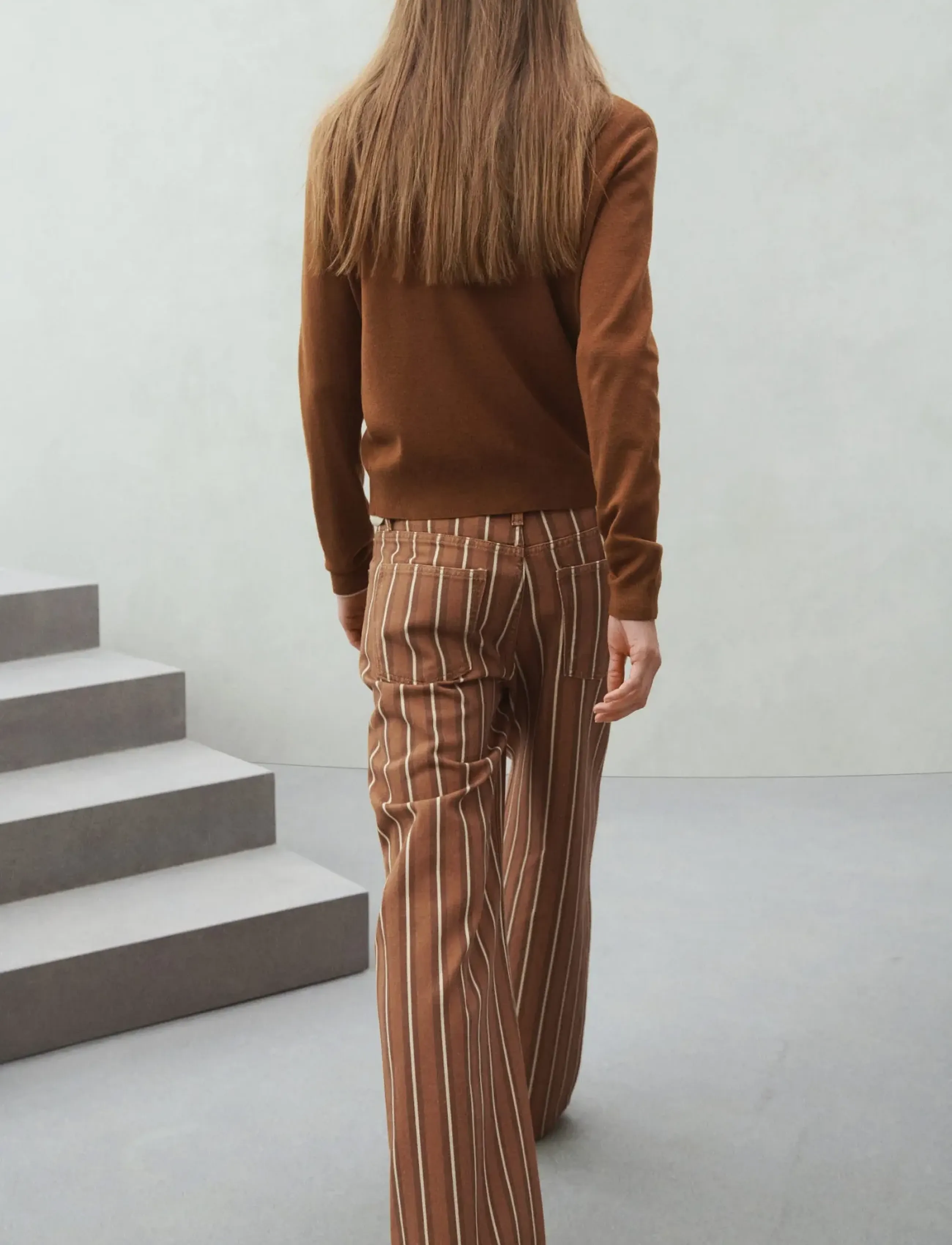 Mango - Straight striped jeans - raka jeans - medium brown - 2
