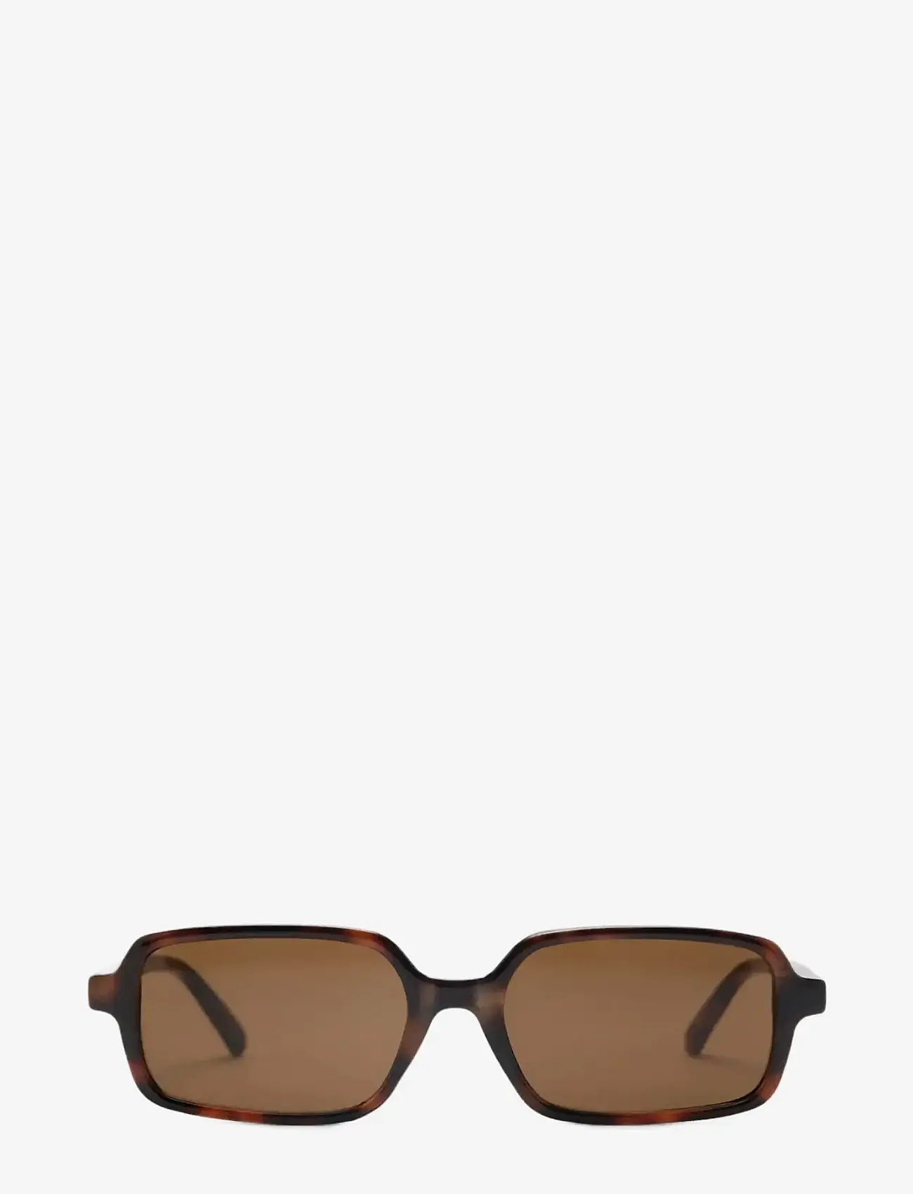 Mango - Semi-transparent frame sunglasses - fyrkantiga - dark brown - 0