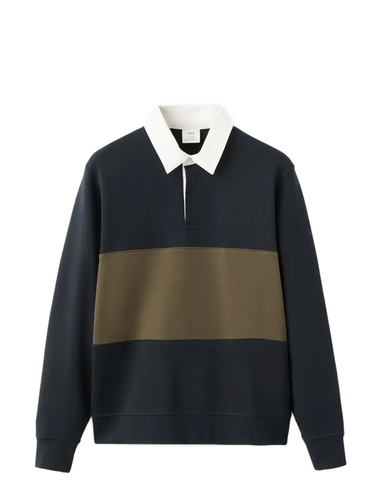 Mango 100% cotton polo sweatshirt - Mango - NAVY / navy