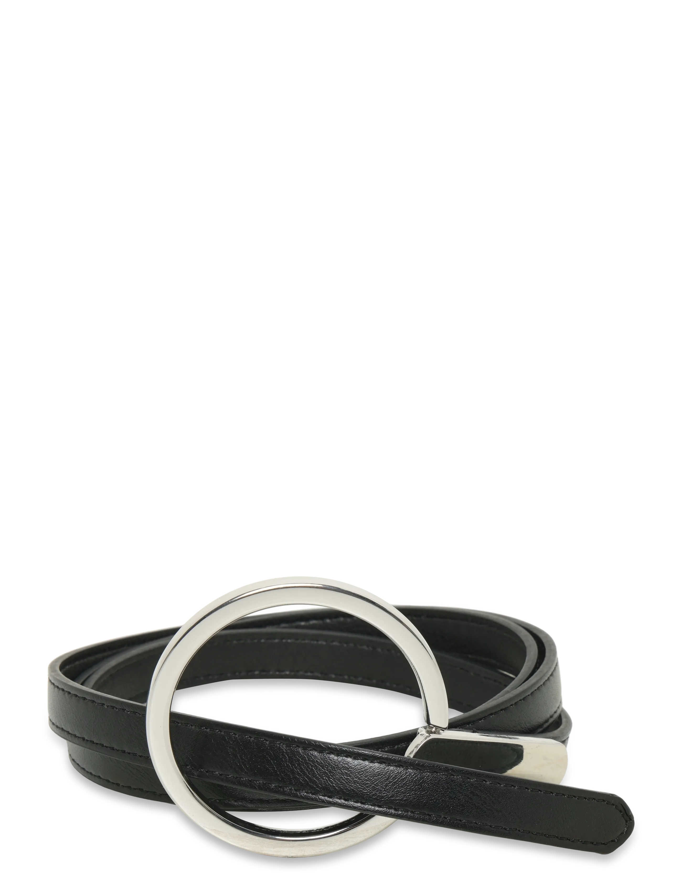 Mango Thin belt with maxi-buckle - Andre belter - BLACK / black