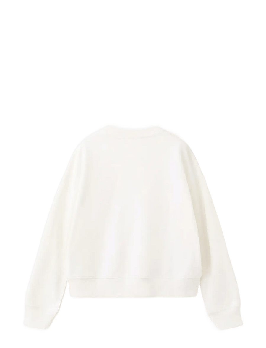 Mango - Cotton sweatshirt with text - sweatshirts - natural white - 1