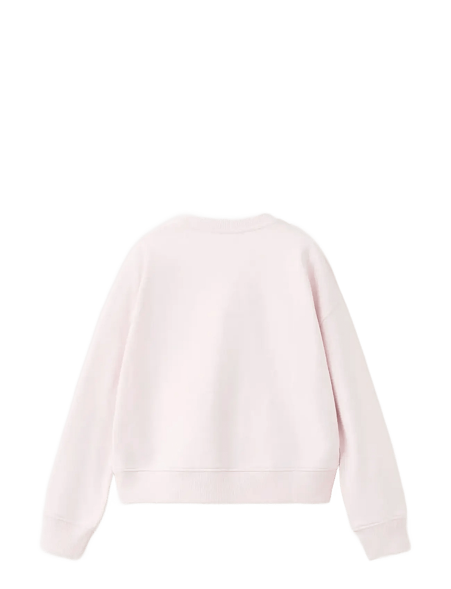 Mango - Cotton sweatshirt with text - sweatshirts - pink - 1