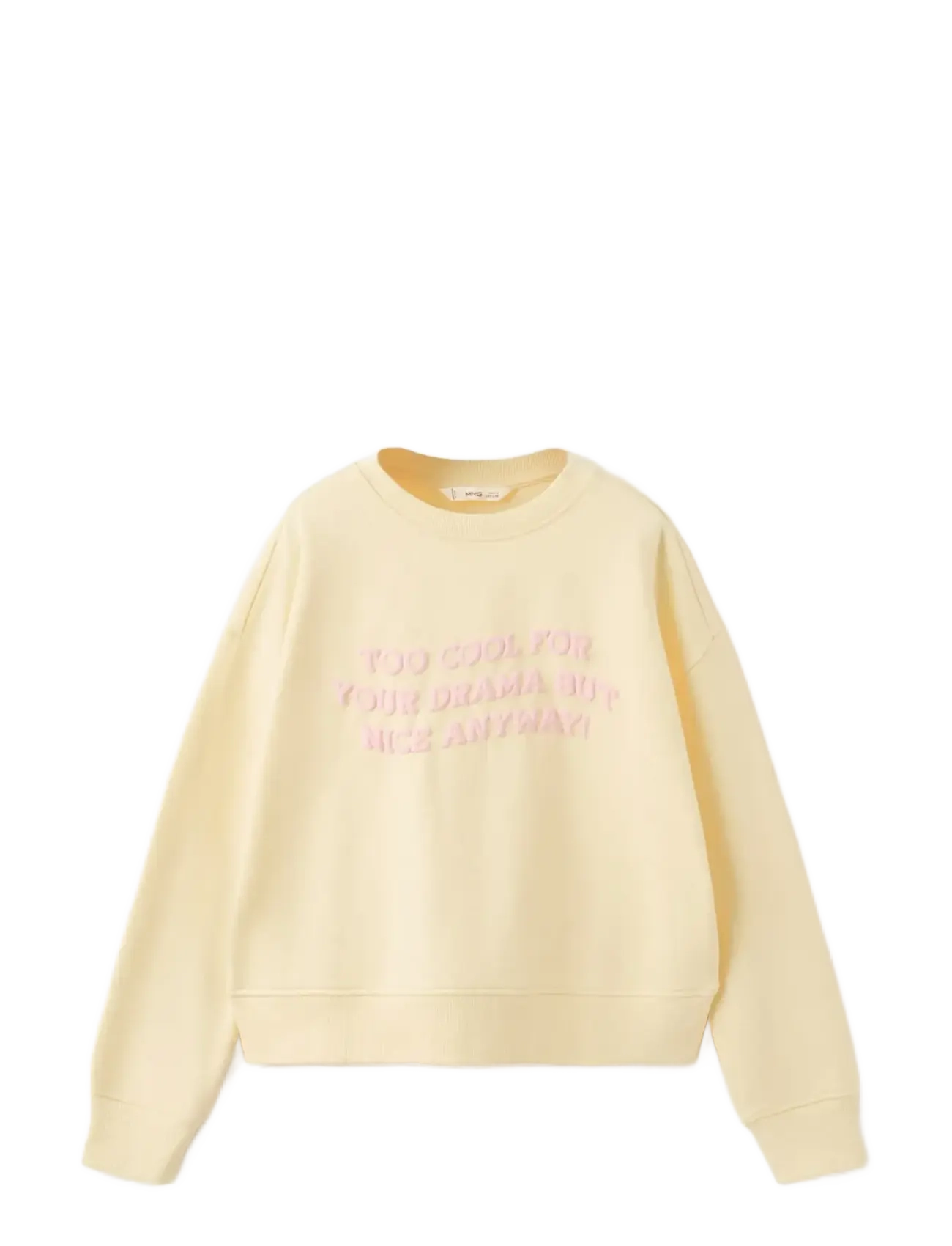 MANGO Baumwolle Sweatshirt With Text Gelb - 5-6 - Kinder
