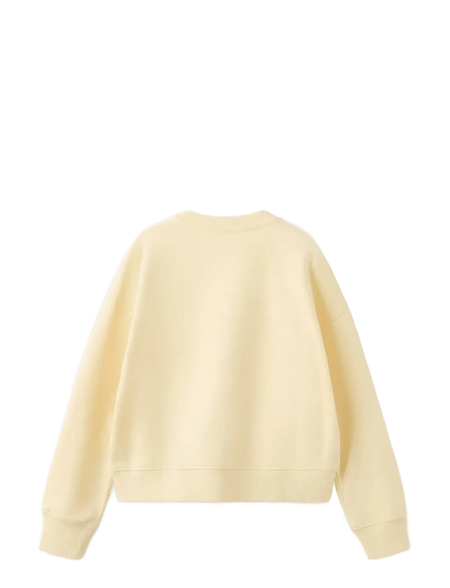 Mango - Cotton sweatshirt with text - sweatshirts - yellow - 2