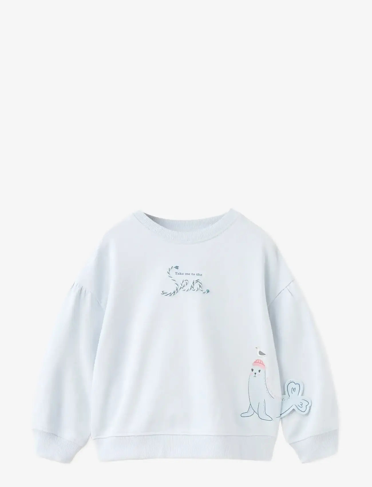 Mango - Seal print sweatshirt - sweatshirts - lt-pastel blue - 0