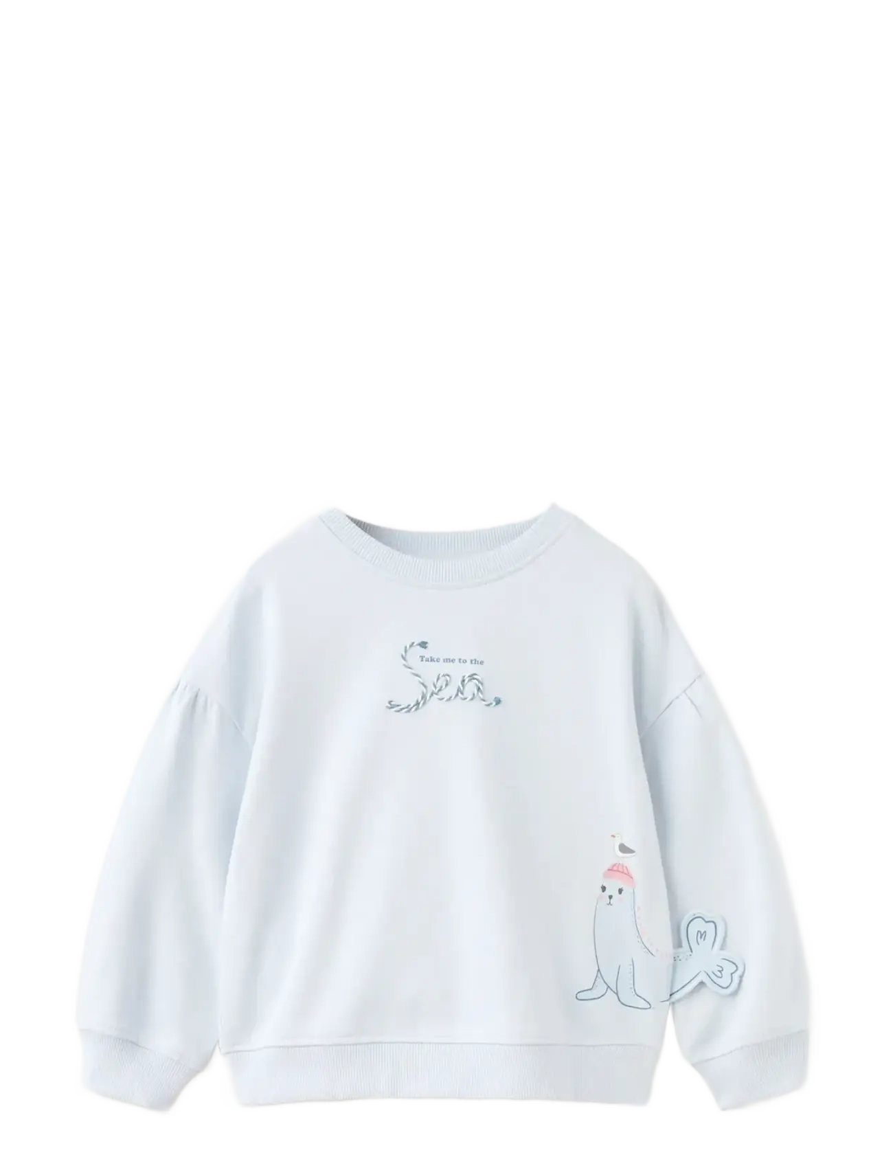 Mango Seal print sweatshirt - Neuheiten - LT-PASTEL BLUE / blue