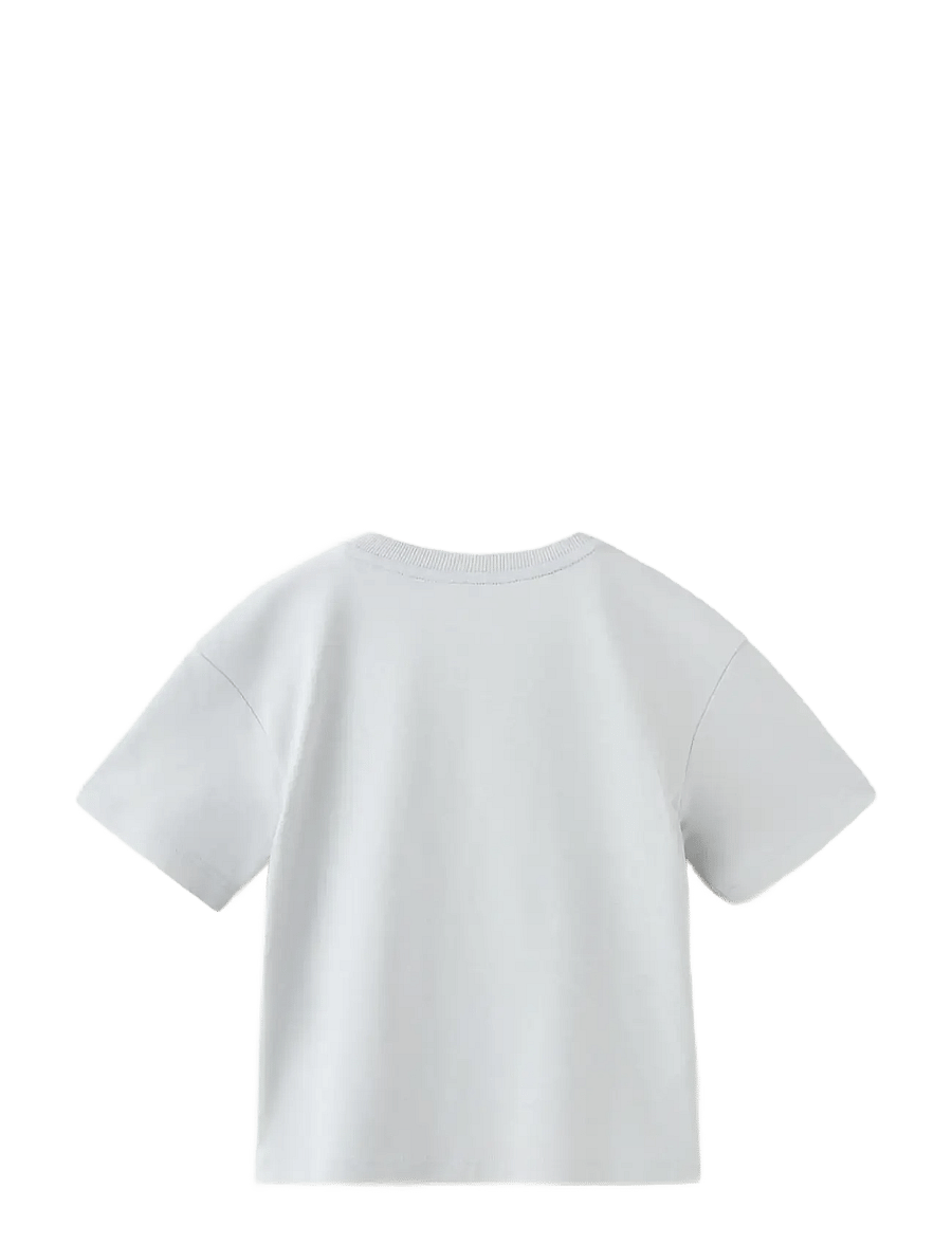 Mango - Printed cotton-blend t-shirt - kortärmade t-shirts - lt-pastel blue - 1