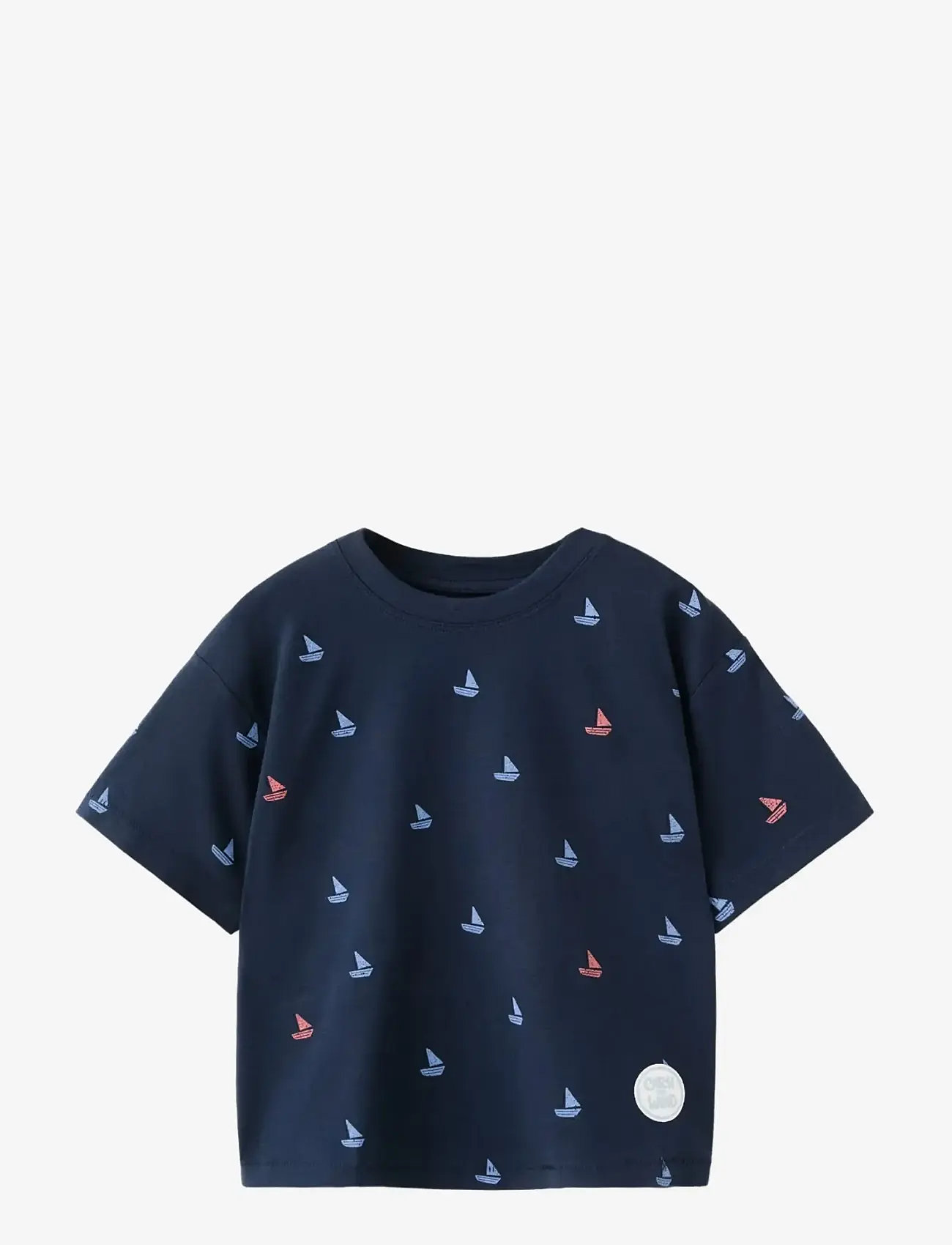Mango - Printed t-shirt with boat print - kortærmede t-shirts - navy - 0