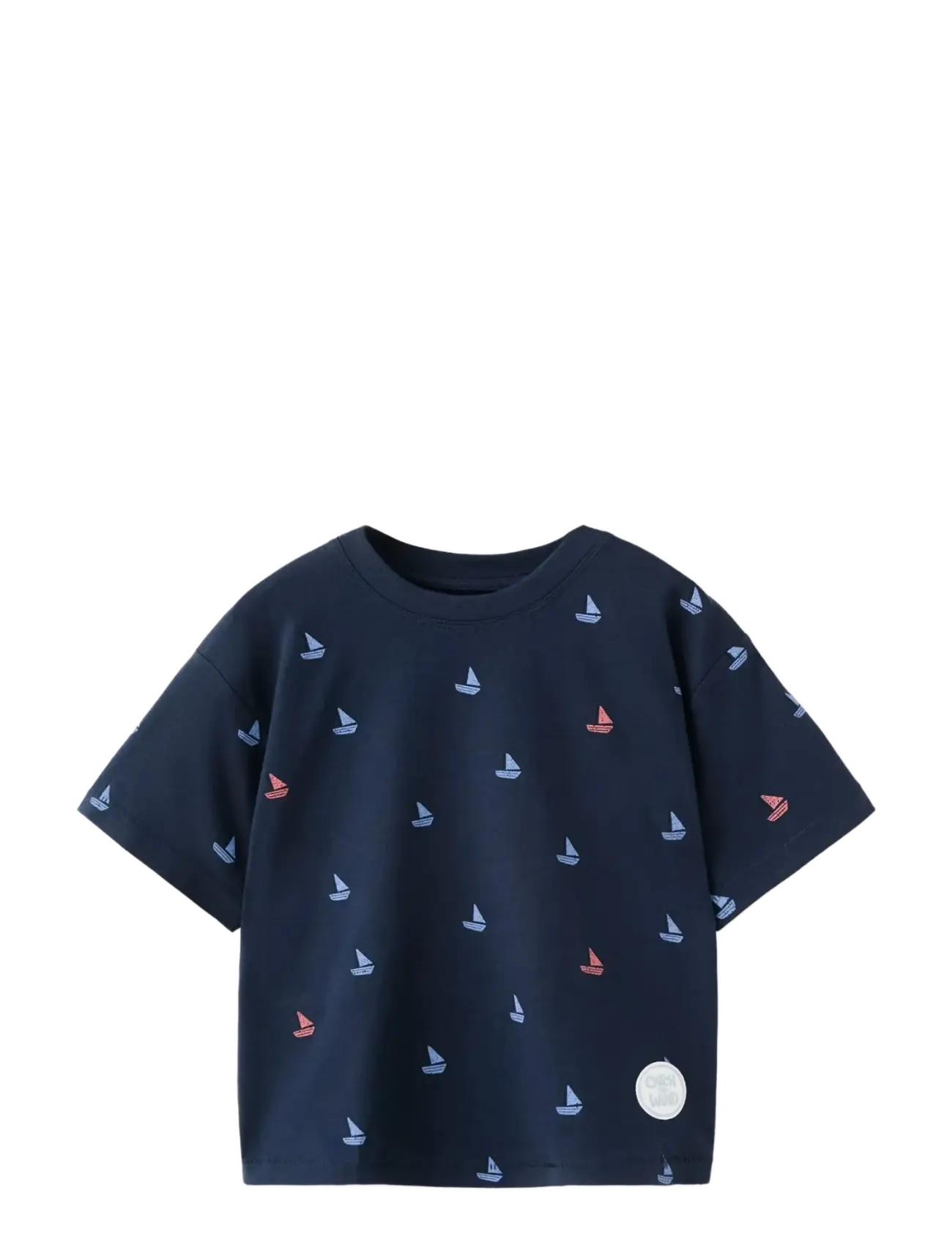 Mango Printed t-shirt with boat print - Oberteile - NAVY / navy
