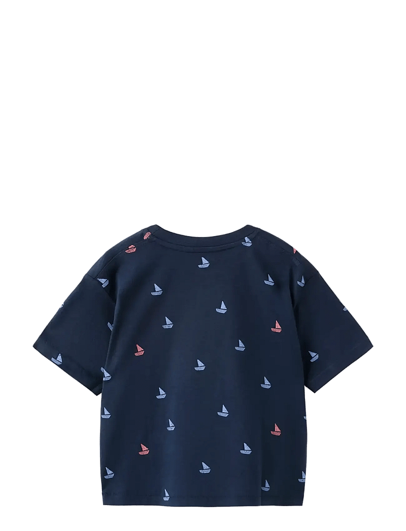 Mango - Printed t-shirt with boat print - kortärmade t-shirts - navy - 1