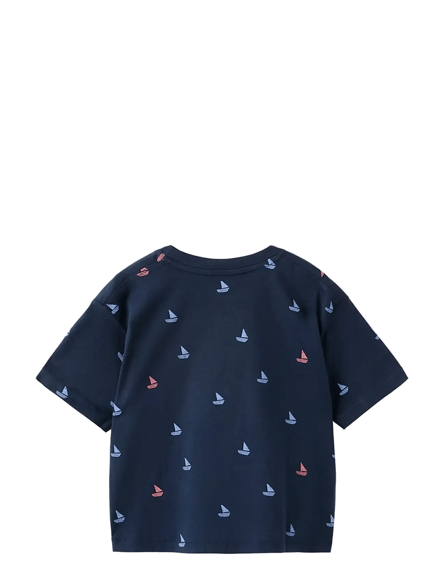 Mango - Printed t-shirt with boat print - lyhythihaiset t-paidat - navy - 1
