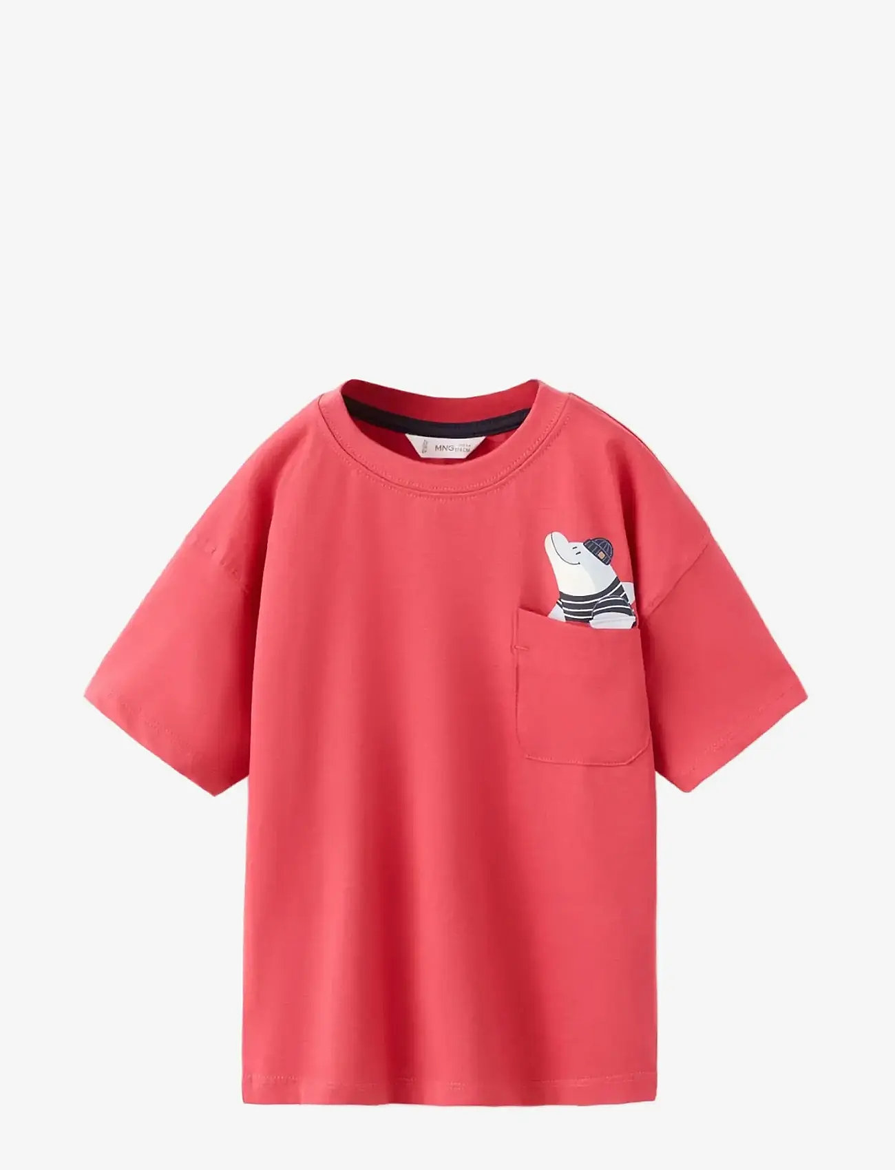 Mango - Cotton printed T-shirt - kortærmede t-shirts - red - 0
