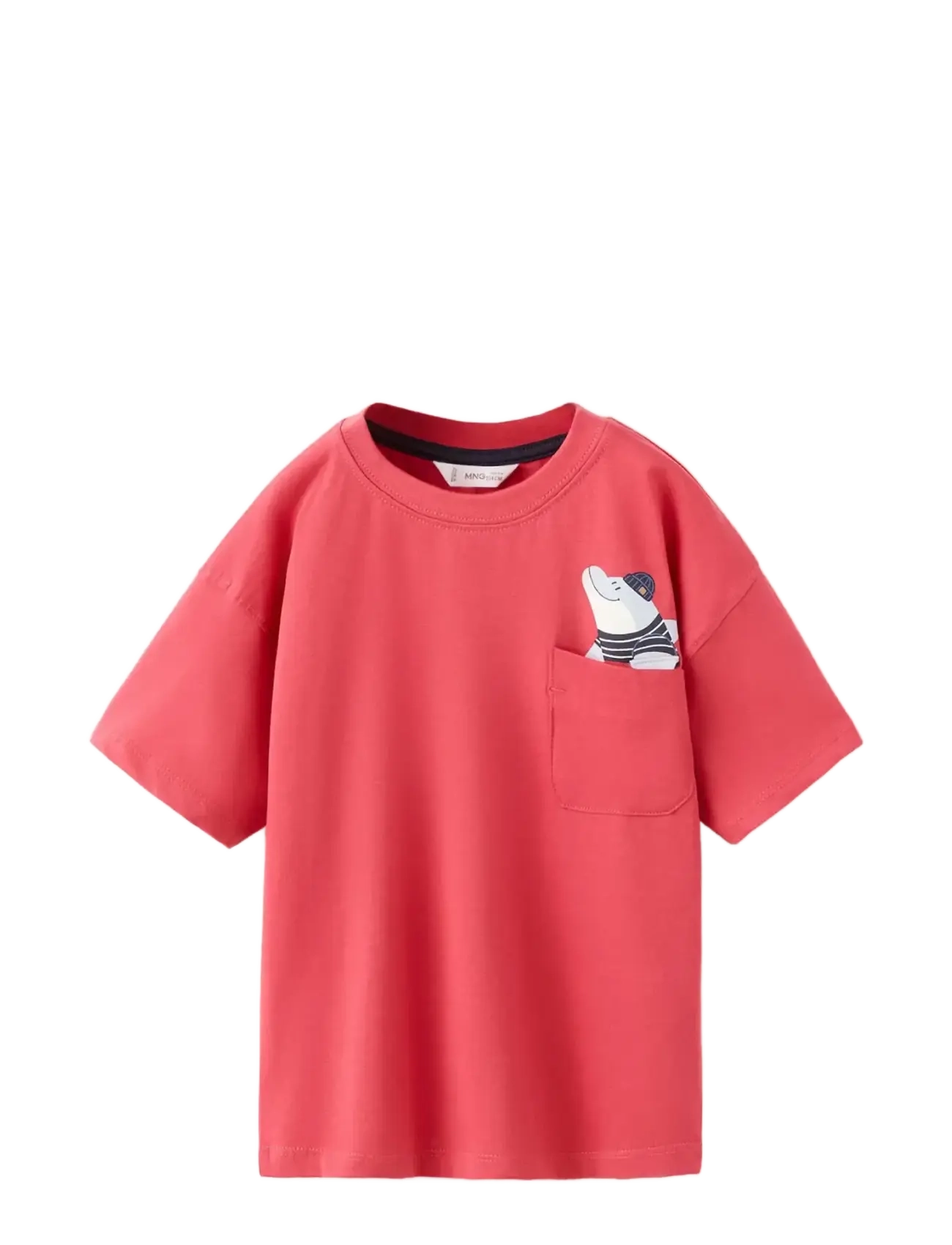 Mango Cotton printed T-shirt - Oberteile - RED / coral