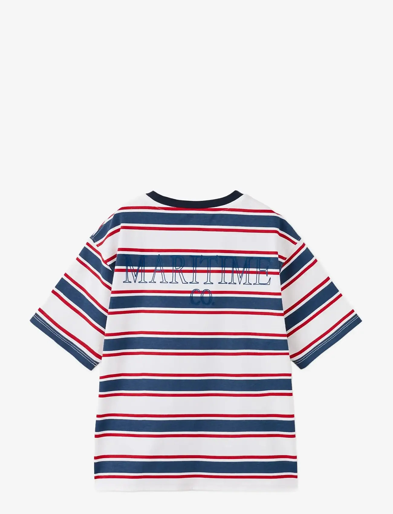 Mango - Striped cotton T-shirt - kortærmede t-shirts - red - 1