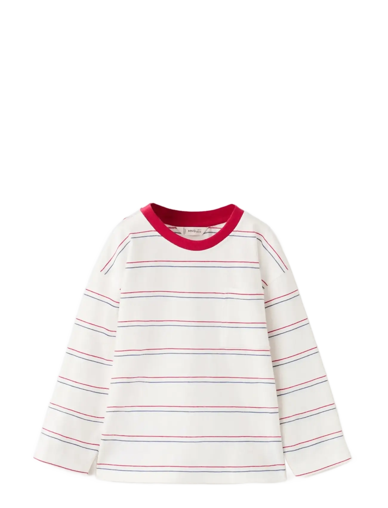 Mango Striped cotton T-shirt - Oberteile & T-Shirts - RED / red