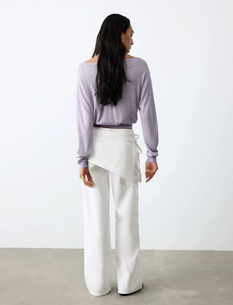 Mango - Jean wide leg removable scarf - brede jeans - natural white - 4