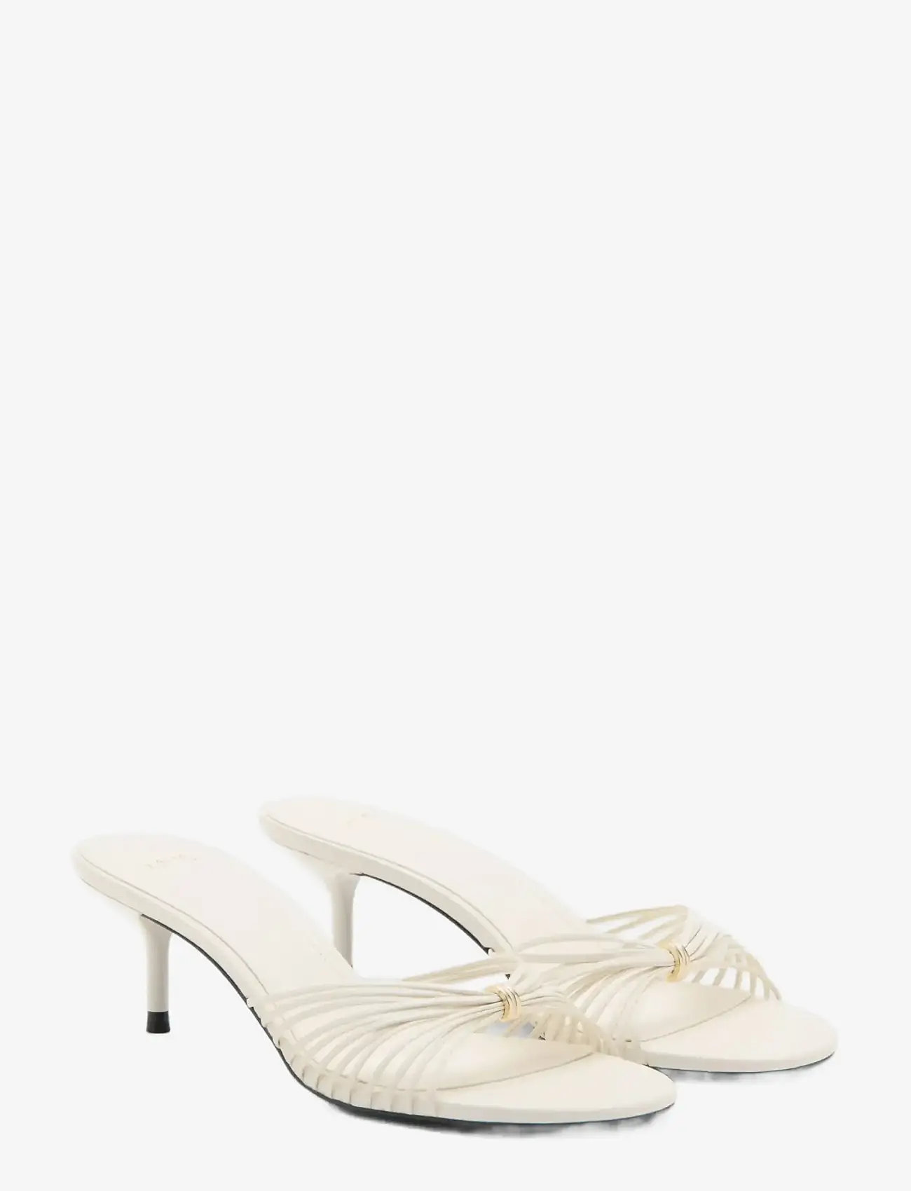 Mango - Heeled sandals with straps - mules med klack - white - 1
