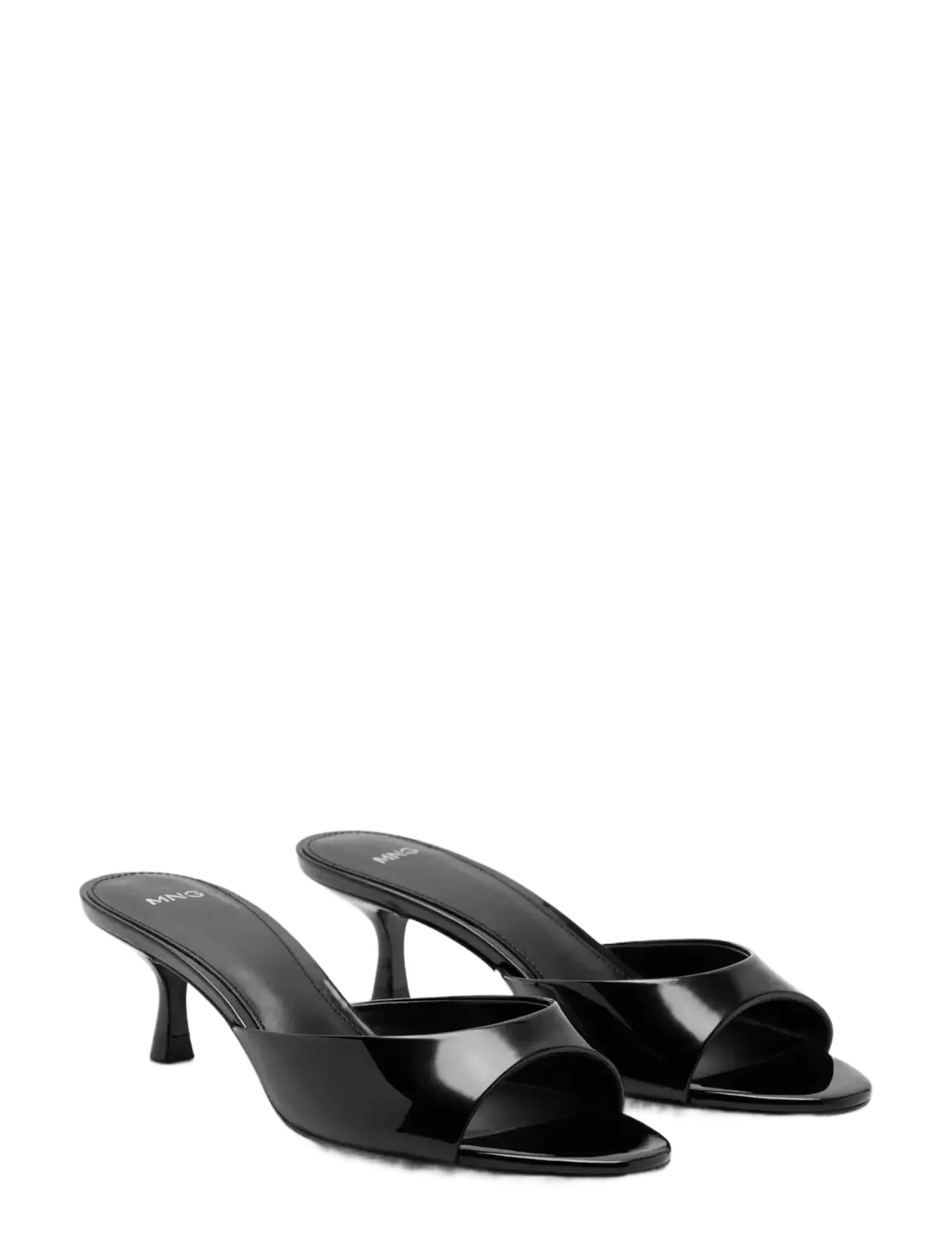 Mango - Kitten-heel sandals with strap - black - 1